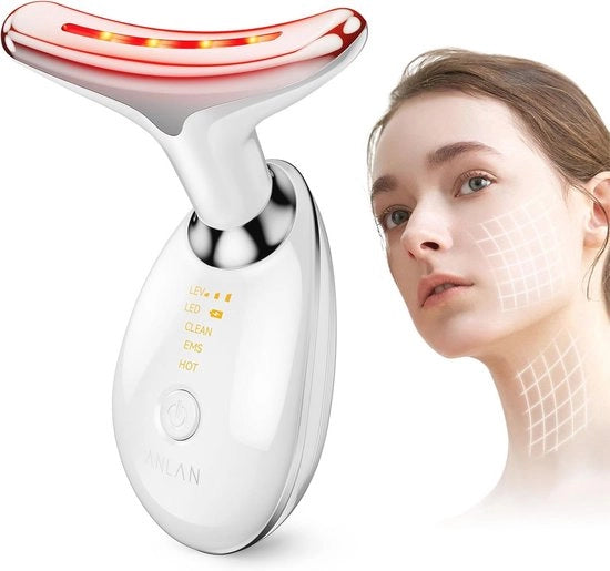 Apparecchio per massaggi facciali per riduzione delle rughe con 3 modalità - Anti-Invecchiamento trattamento di tonificazione della pelle e massaggi EMS
