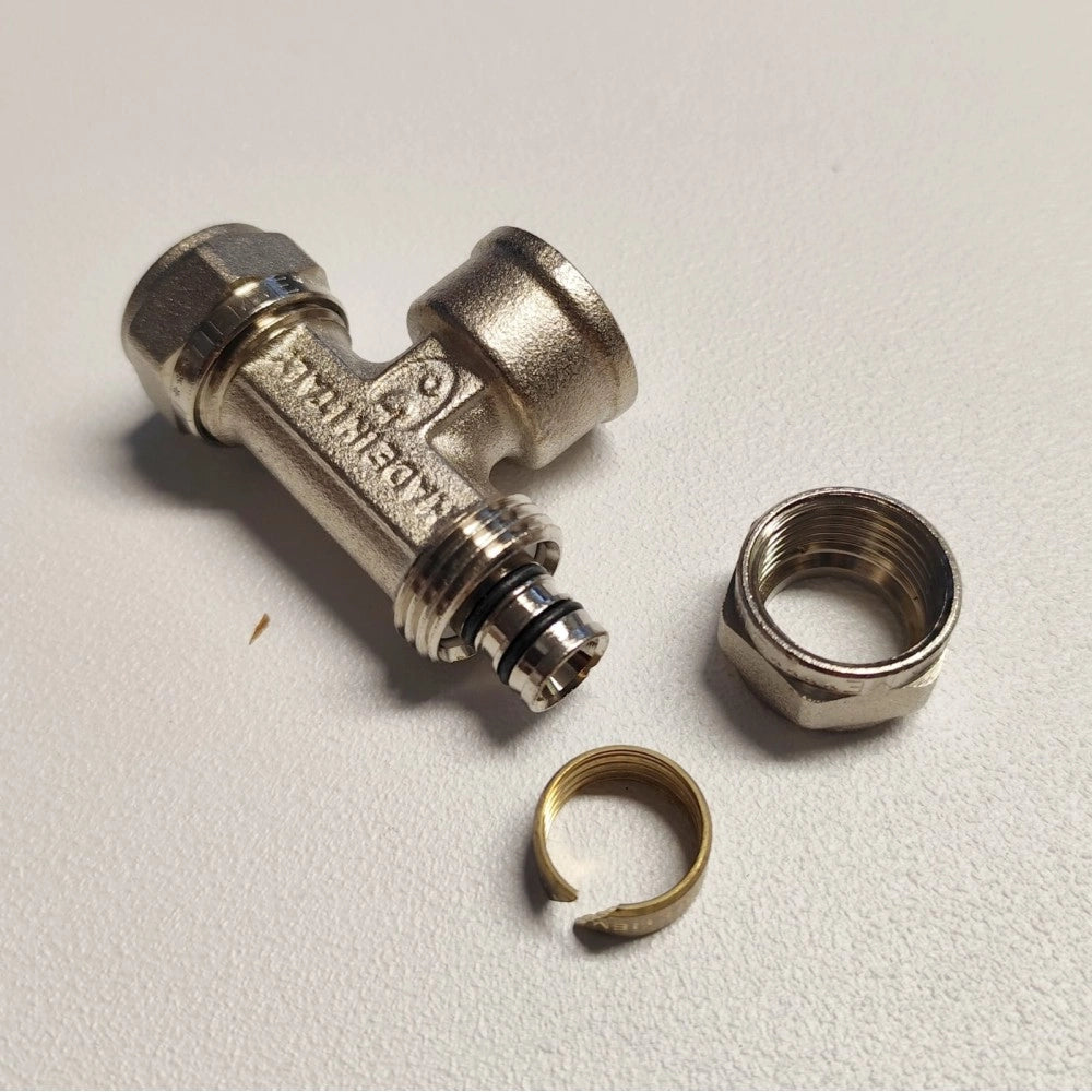 Raccordo 20x20x1/2'' a t femmina a stringere per tubo multistrato