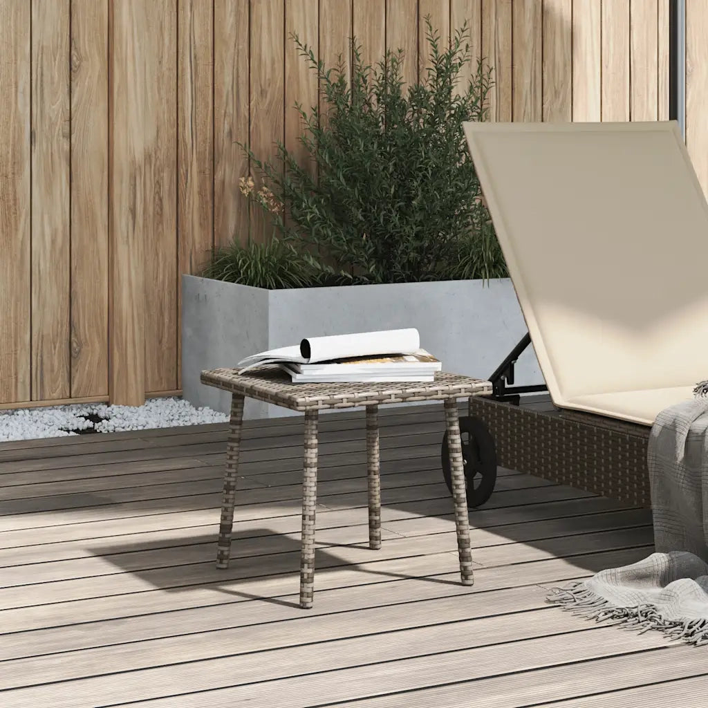 Tavolino da Giardino-Tavolo da esterno Rettangolare Grigio 40x40x37 cm Polyrattan