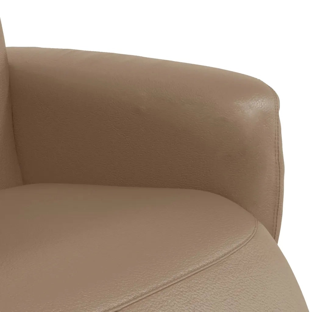 Poltrona Reclinabile con Poggiapiedi Cappuccino in Similpelle 356548