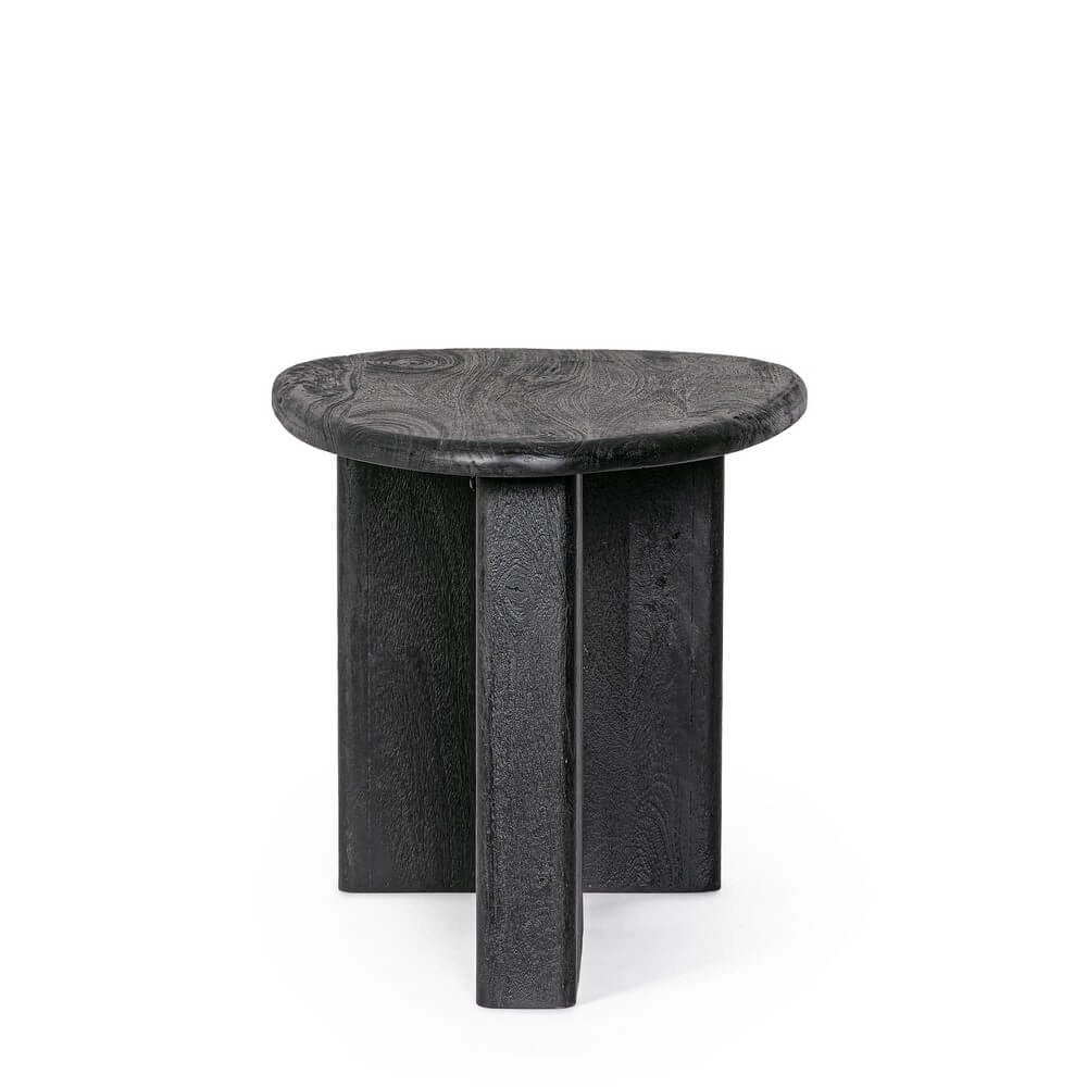 Tavolino in Legno di Mango Piano Ovale Finitura Naturale - ENIGMA