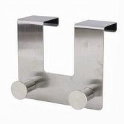 Trade Shop - Appendiabiti Da Porta Con 2 Ganci 12.5 X 11.5cm Silver Asciugamani Vestiti 87783 -