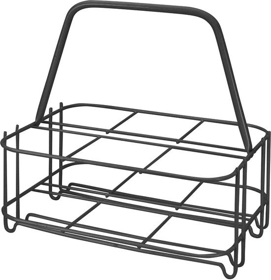 Scaffale per 6 bottiglie - Nero - 31 x 24 x 33 cm - Spaziale - Organizzatore per la cucina