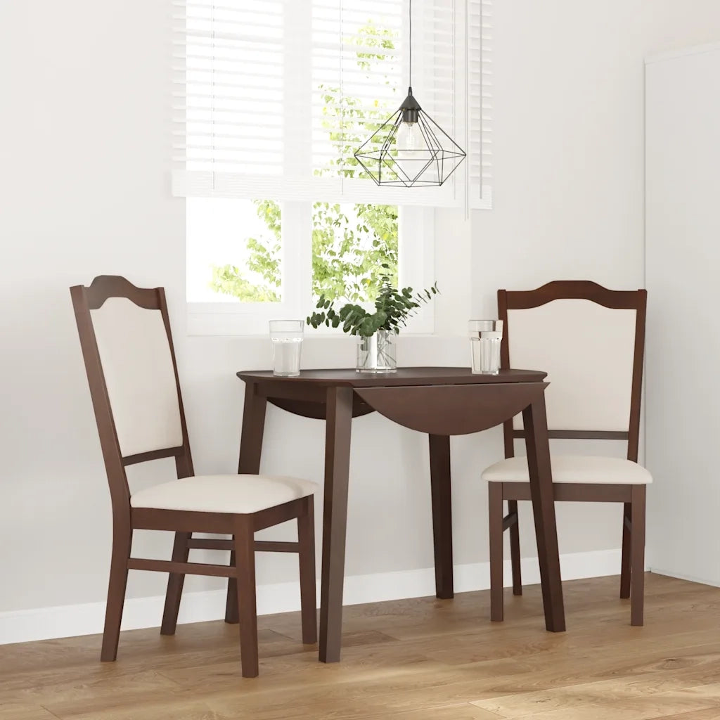 vidaXL Sedie da Pranzo con Cuscini 2pz Marrone Legno Massello di Hevea