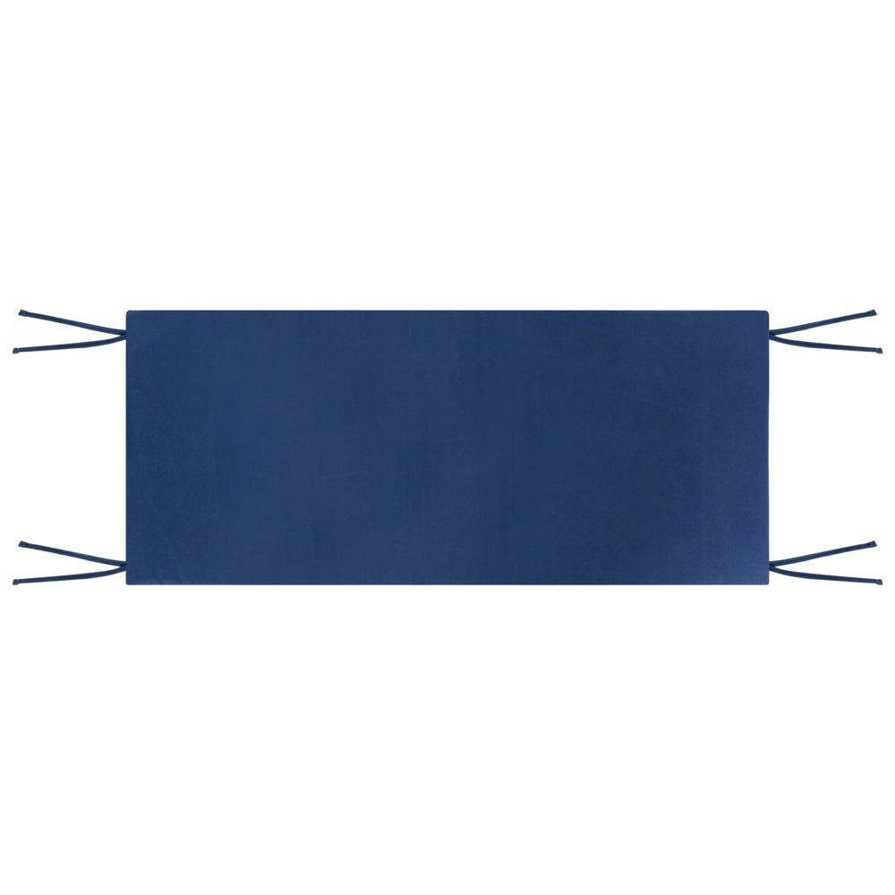 Cuscino per panche da esterno con lacci e rivestimento sfoderabile in tessuto blu con lacci, resistenti ai raggi UV e idrorepellenti