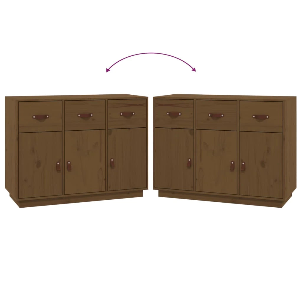Buffet credenza cassettiera armadio mobile contenitore organizer per cucina soggiorno salotto 100 x 40 x 75 cm legno massello di pino marrone 02_0035729