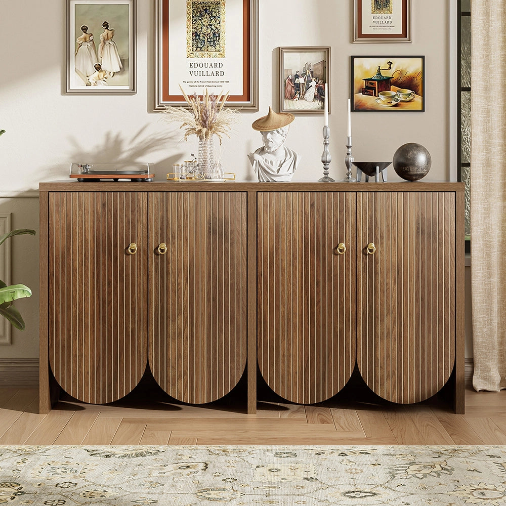 Buffet - Xylo - 4porte noce alluminio 147x40x80cm