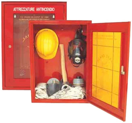 Armadio metallico verniciato con lastra frangibile SAFE CRASH per dispositivi di protezione individuale cm. 50x26x70h