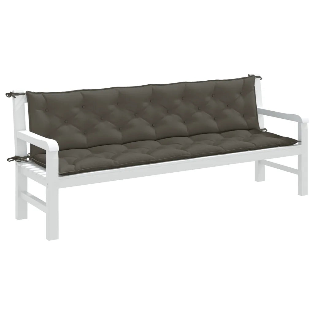 Cuscini Panca Giardino 2 pz-Set di 2 Cuscini per panchina da esterno Grigio Scuro M¨¦lange 200x50x7 cm