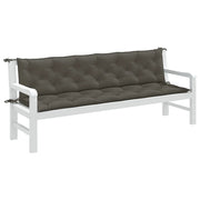 Cuscini Panca Giardino 2 pz-Set di 2 Cuscini per panchina da esterno Grigio Scuro M¨¦lange 200x50x7 cm