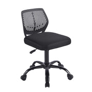 Sedia Ufficio Ergonomica Senza Braccioli, Altezza Regolabile, Schienale Traforato Traspirante, Seduta Imbottita Comfort, Base con Ruote 360°, Portata 150 kg