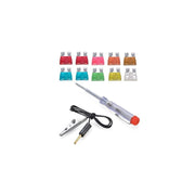 Trade Shop - Tester Cacciavite Cerca Fase 6v 12v 24v + 10 Fusibili Misti Per Auto -