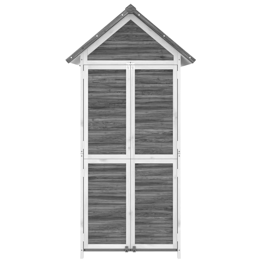 Casetta da giardino cabina ripostiglio casetta da esterno robusta casetta per attrezzi 89 x 52,5 x 175 cm legno massello di pino grigio 02_0022419