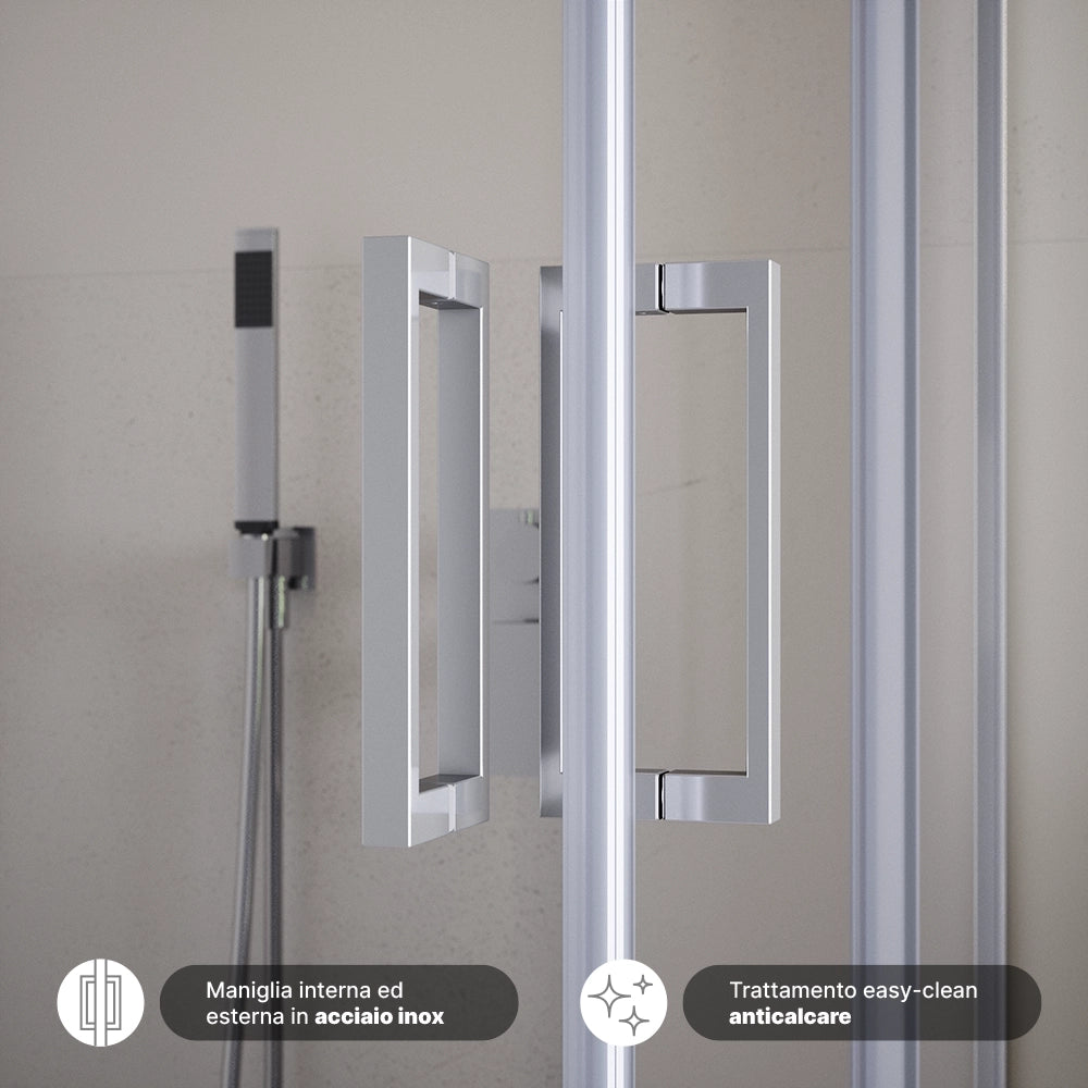 Box doccia  80x90 cm scorrevole vetro 6mm trasparente con trattamento anticalcare h195cm scorrevole | Aruba