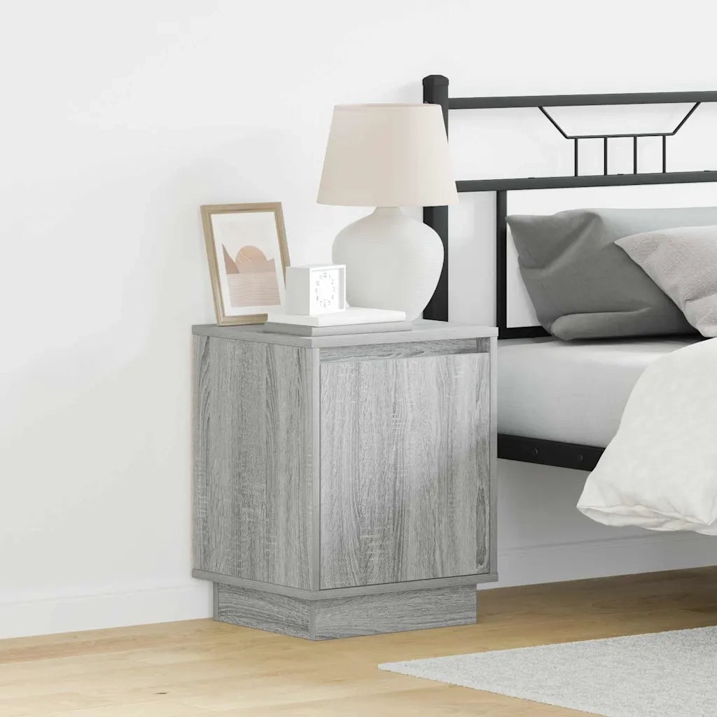Comodino | Armadio da Notte | Mobiletto da notte Grigio 39 x 34,5 x 50 cm Legno multistrato