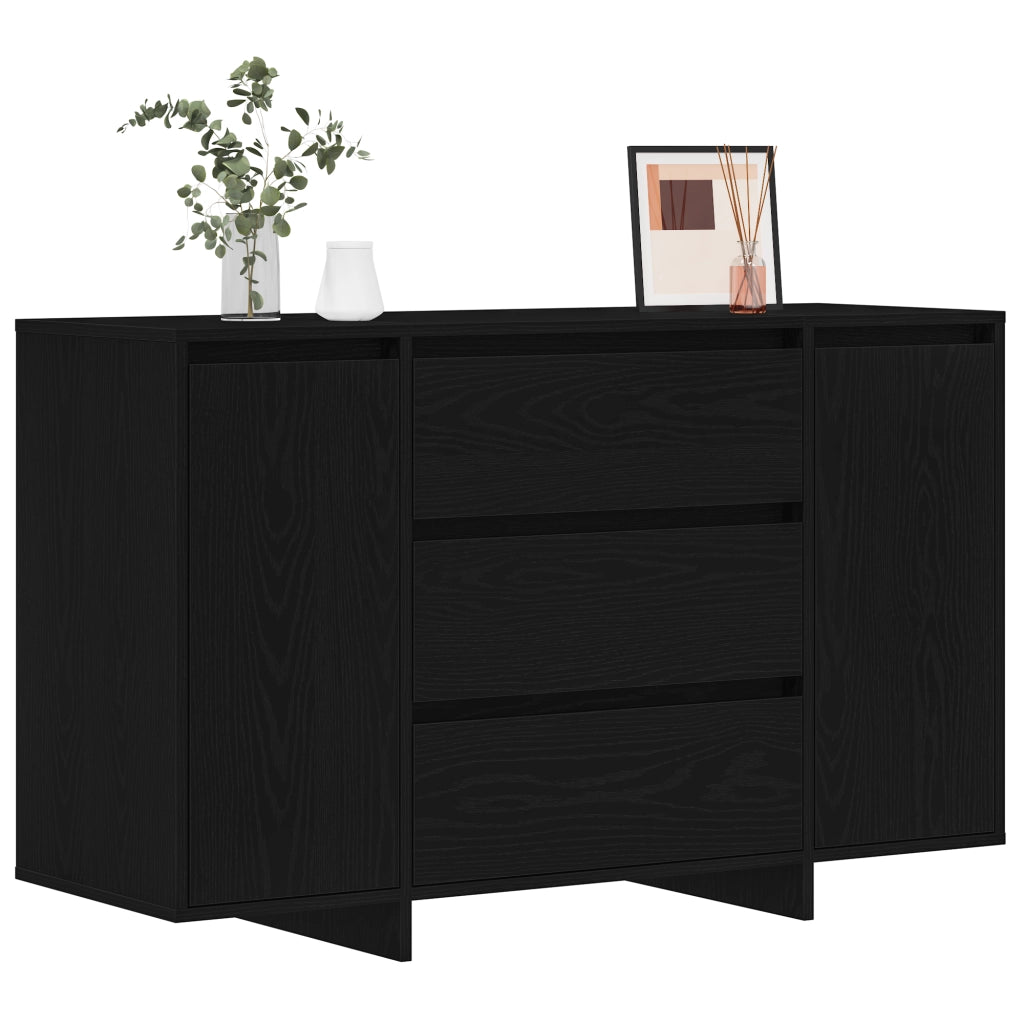 Sideboard Nero Rovere 120x41x75 cm in Legno ingegnerizzato