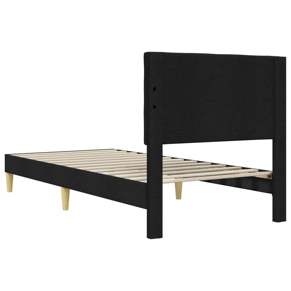 Struttura del letto con testiera Nero 100 x 200 cm Tessuto 42027775