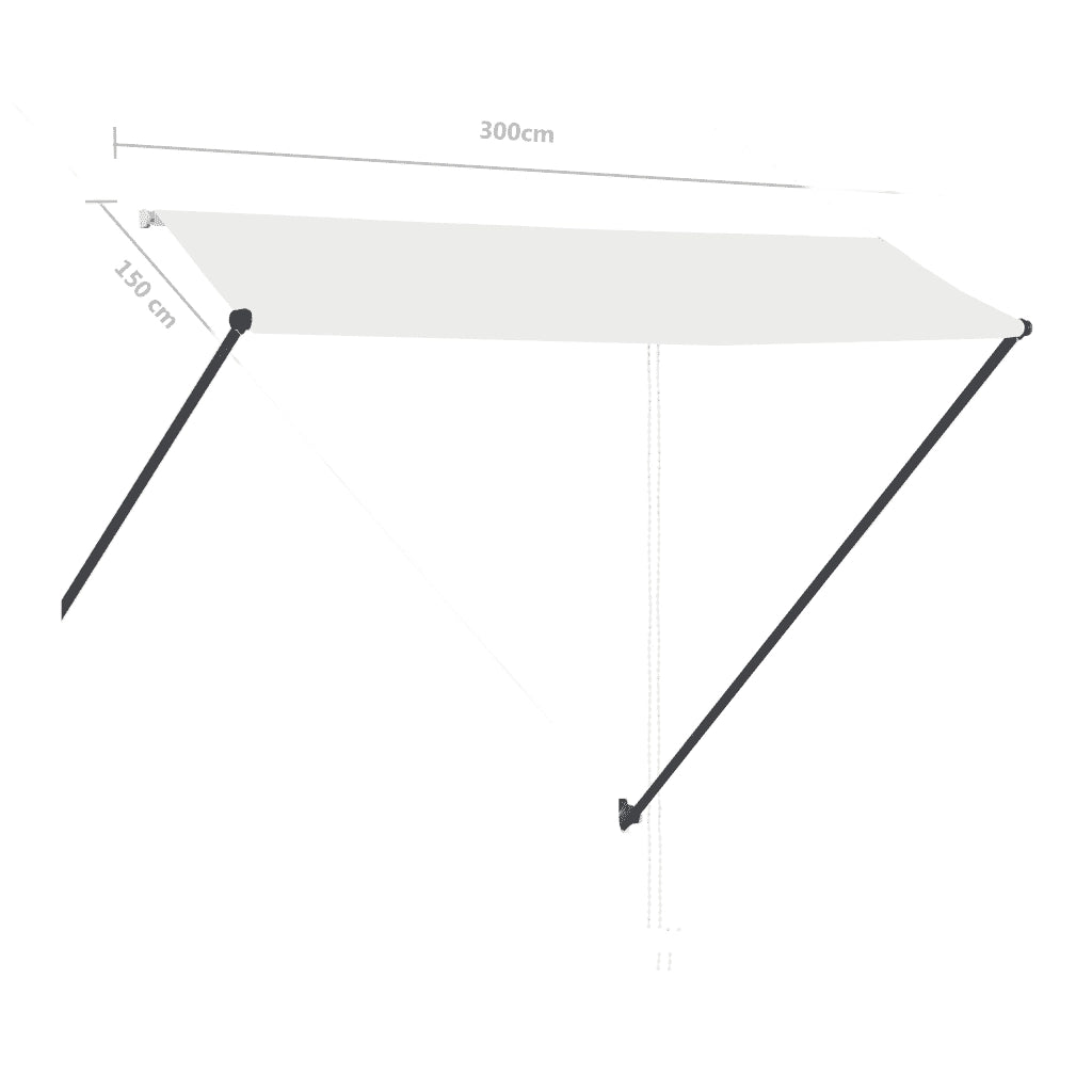 Tenda da Sole | Tenda parasole Retrattile con LED 300x150 cm Crema