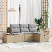 Set Divano da Giardino con cuscino 4 pcs Beige polyrattan 3360949