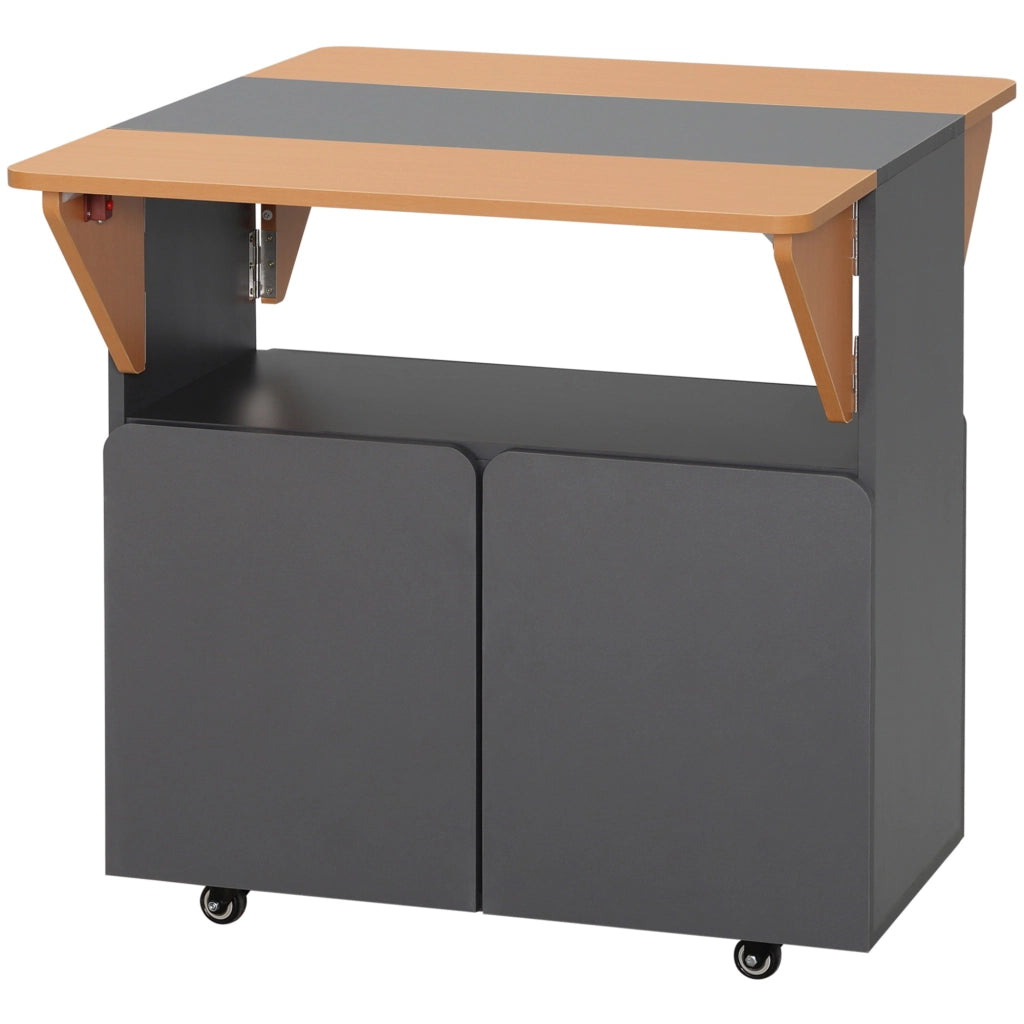Tavolo pieghevole salvaspazio con ruote ¨C Xylo ¨C 4 persone, ripiano nascosto, 70x83x75 cm