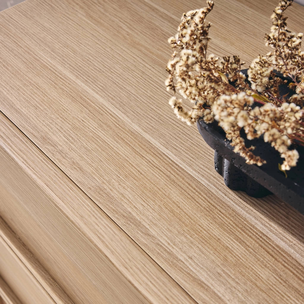 Cassettiera effetto legno 4 cassetti, marrone naturale