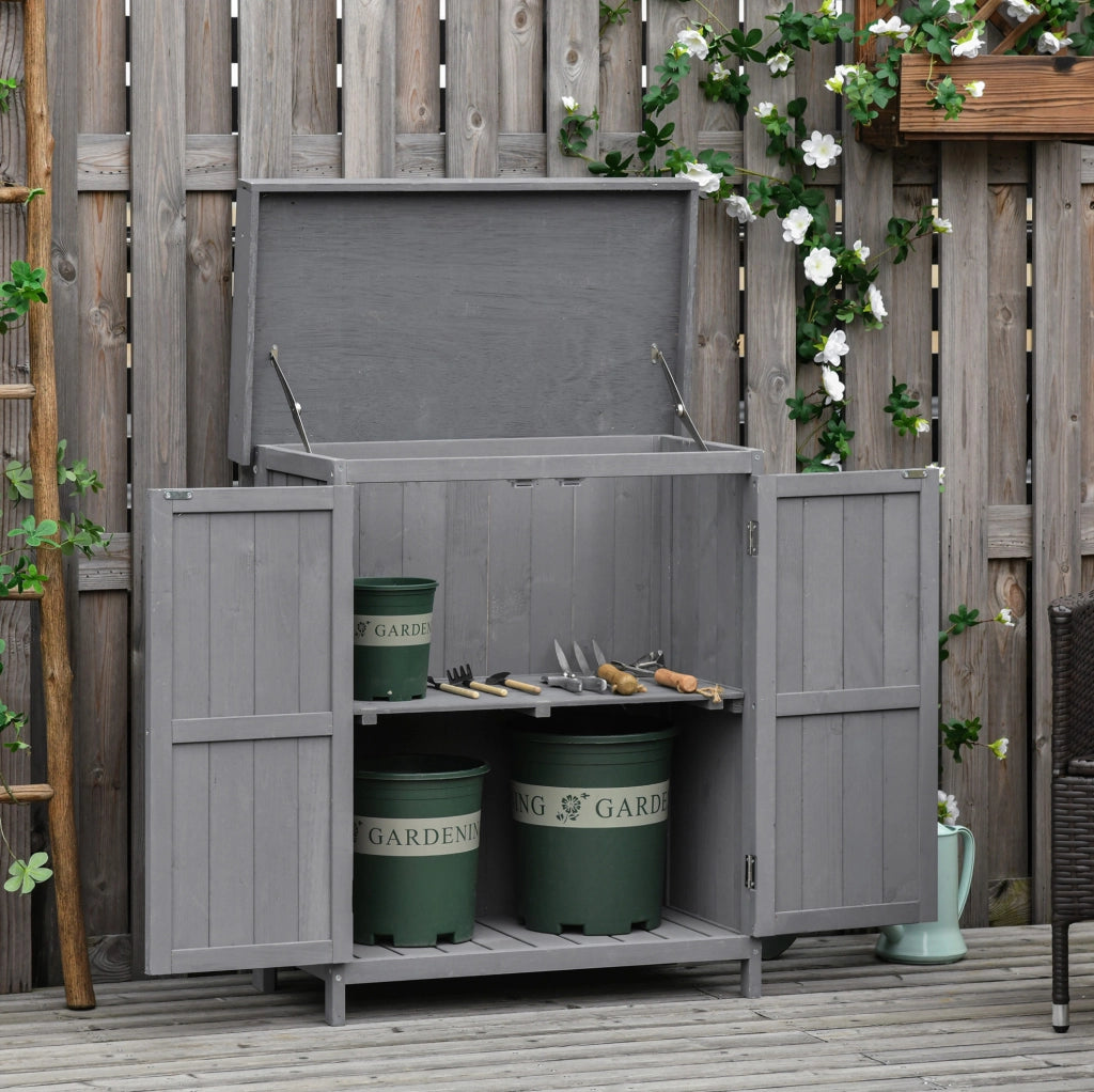 Casetta da giardino in acciaio zincato con porta chiudibile e tetto spiovente 100x103x160 cm grigio