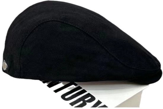 Pet in stile retro britannico per uomo, colore uniforme, versatile, pet semplice con parte anteriore, pet da baseball in stile vintage