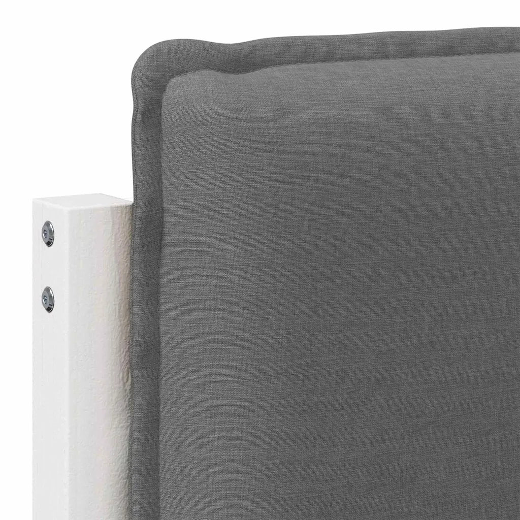 Testiera | Testata imbottita Bianco e grigio chiaro 75 cm Pino massello