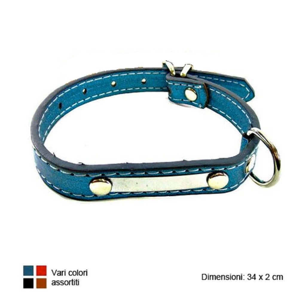Trade Shop - Collare Per Cane In Cuoio Con Decorazioni Chiusura A Cinta 34x2 Cm Vari Colori -