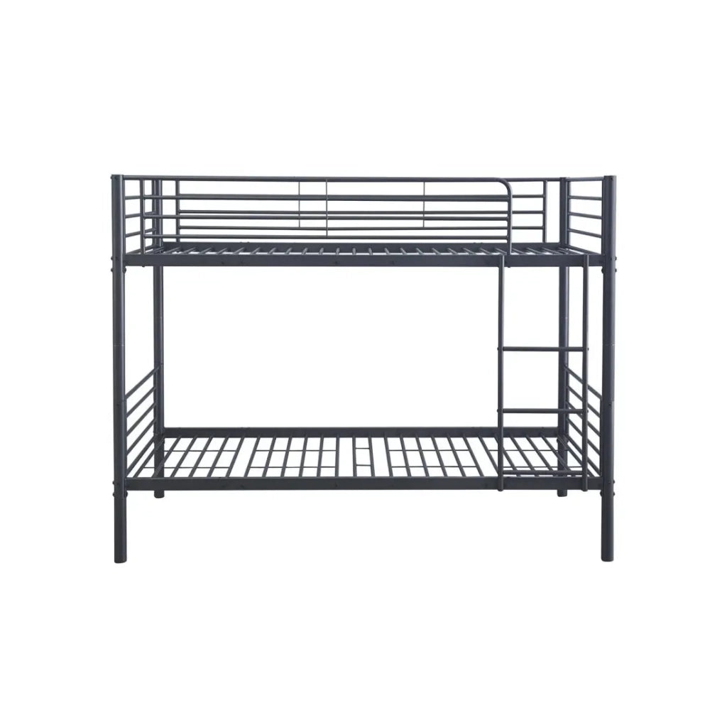 Letti a castello SAMMY – 90x200 cm in metallo grigio scuro con reti incluse