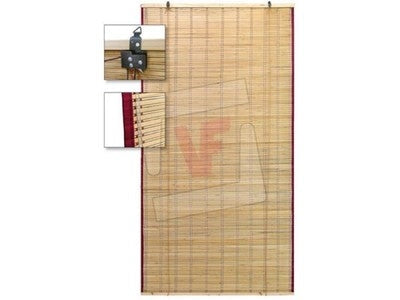 TAPPARELLA TENDA IN BAMBOO CM. 100X180H CON CARRUCOLE E PROTEZIONI LATERALI