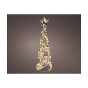 Albero natale cono Oro c/led bianco caldo d16x60cm OUT