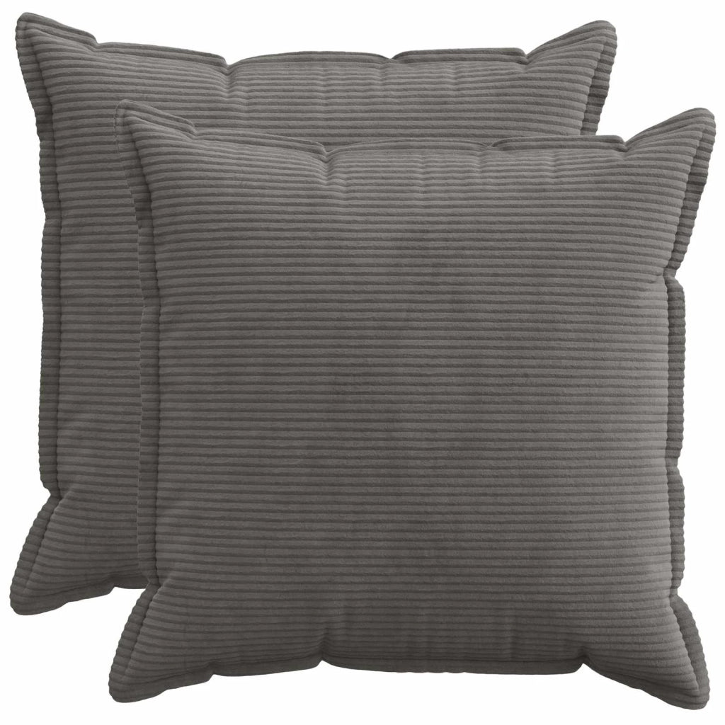 Federa 2 pz HOUTEN Grigio Scuro 60 x 60 cm corduroy 920723