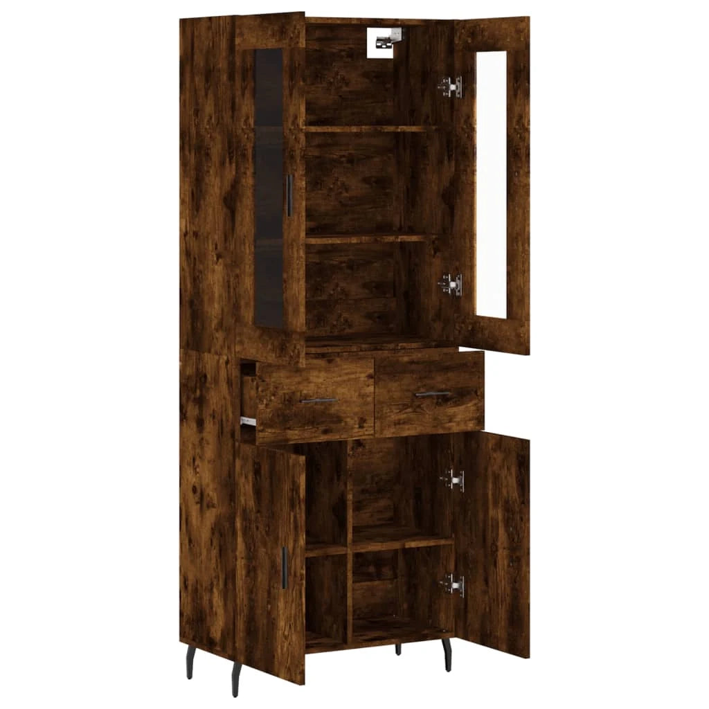 Buffet credenza cassettiera mobiletto mobile contenitore organizer cucina soggiorno salotto alto 69,5 x 34 x 180 cm legno ingegnerizzato marrone 02_0033435