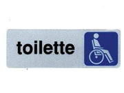 TARGHETTA ADESIVA TOILETTE DISABILI- - cm.15x5h. - 10 pezzi