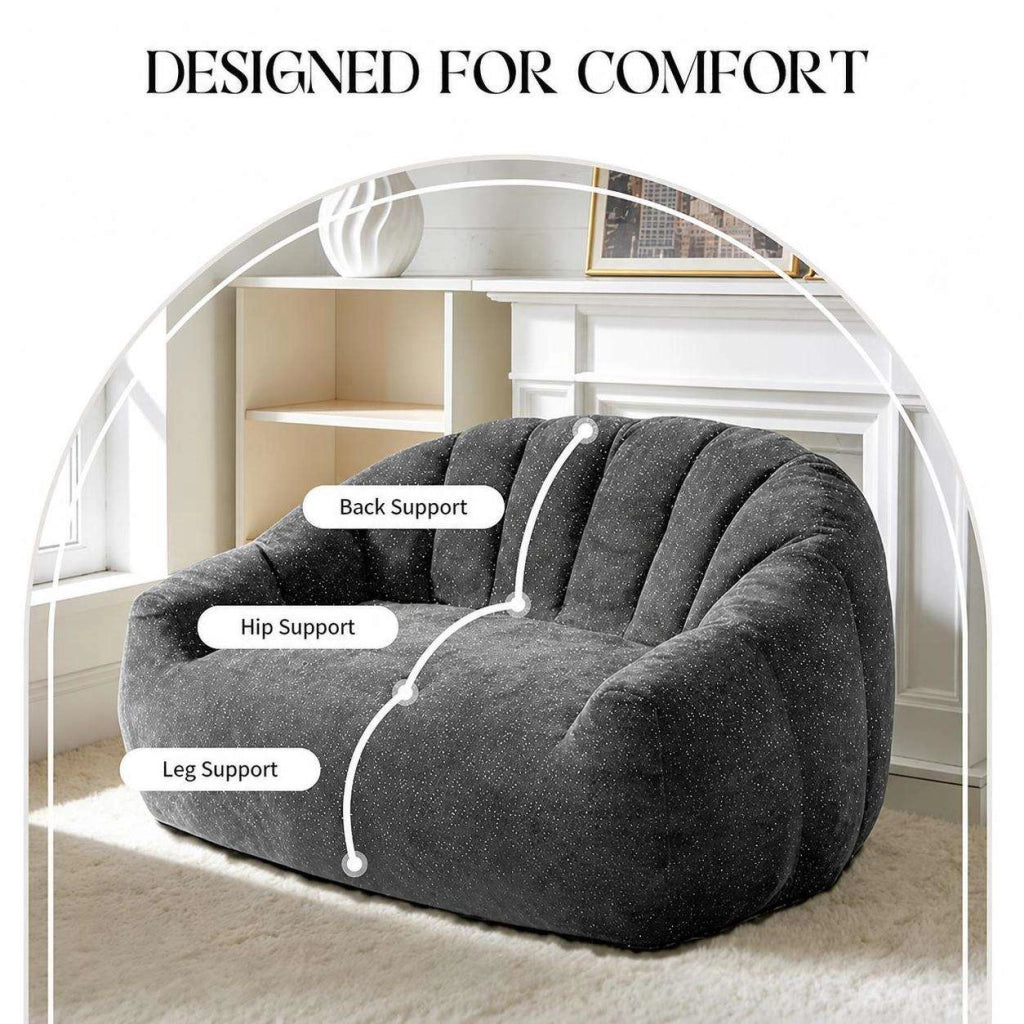 Poltrone relax, pouf, poltrone extra-large,Frevano ideali per il soggiorno e la camera da letto, grigi
