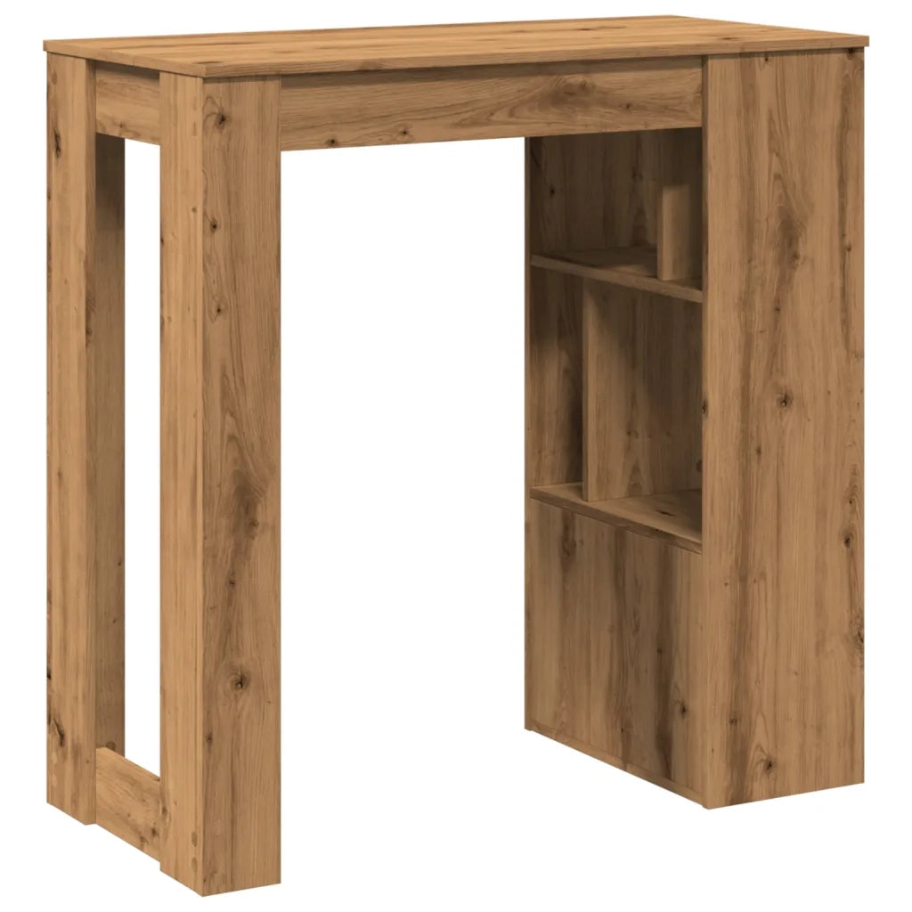 vidaXL Tavolo Bar con Rastrelliera Rovere 102x50x103,5 cm Multistrato