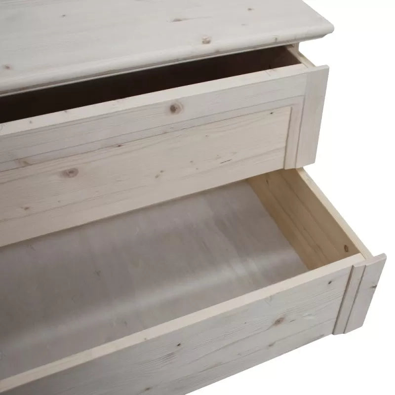 cassettiera classica 4 cassetti legno massello abete grezzo 116x53x98 (3358) - Mobili 2G