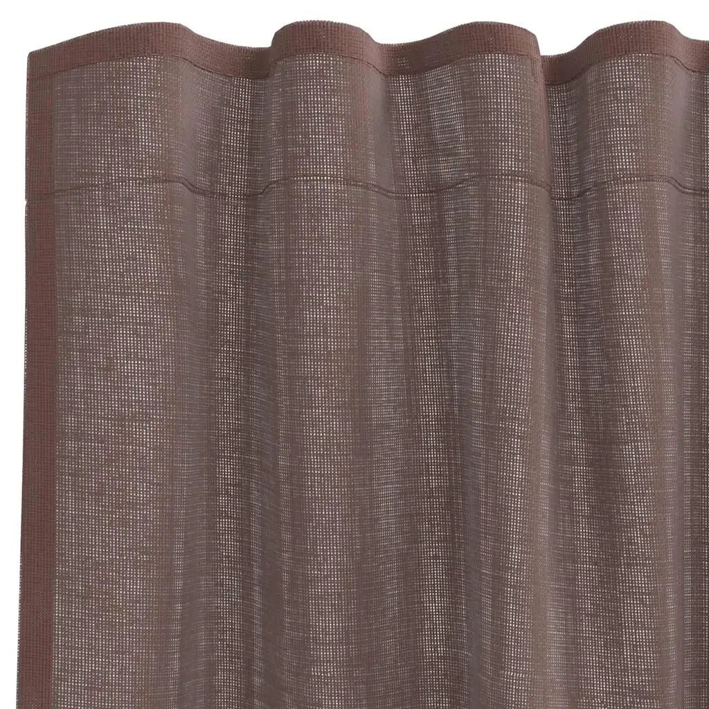 Tende in Voile con Tasche per Aste 2 pz Marrone