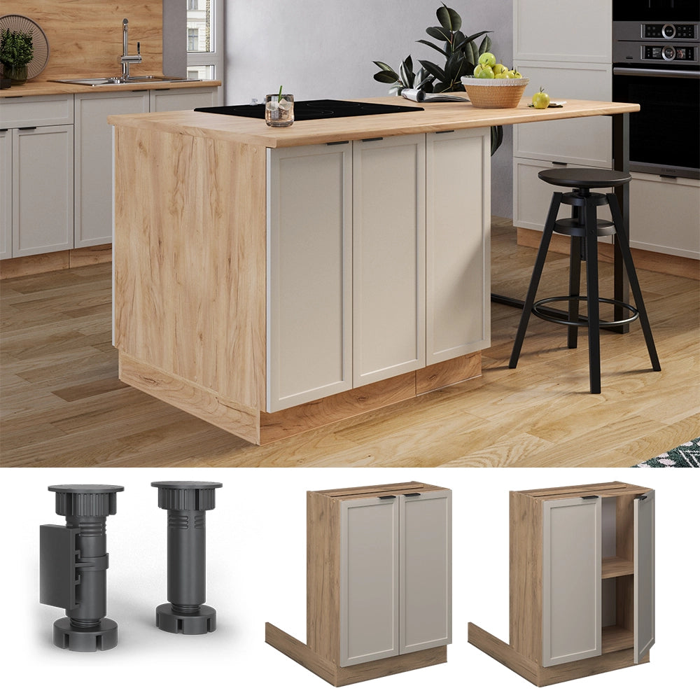 Vicco Isola da cucina GrigioBeige 60 cm senza piano di lavoro