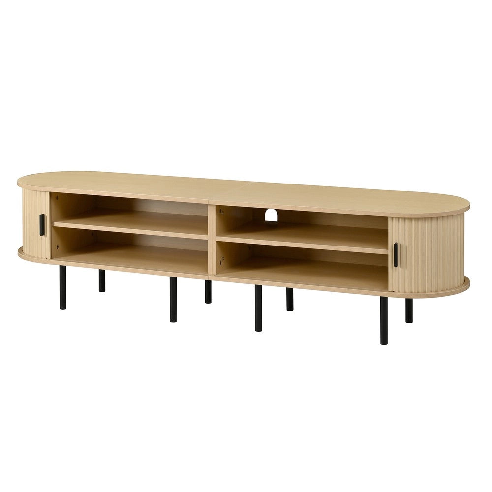 Mobile TV con Ante Scorrevoli e Ripiani ¨C Xylo ¨C MDF, Gambe in Metallo, Design Moderno