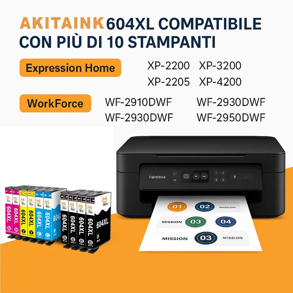 Cartucce Akitaink 604XL Compatibili Epson 4 Colori