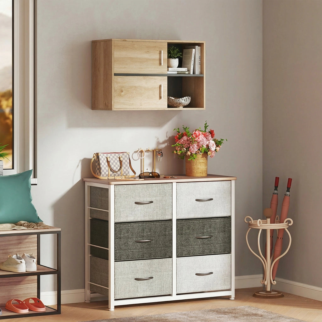 Armadietto Bagno Sospeso con Ante e Ripiani ¨C Minimal ¨C Legno Naturale 80x35x57.5 cm
