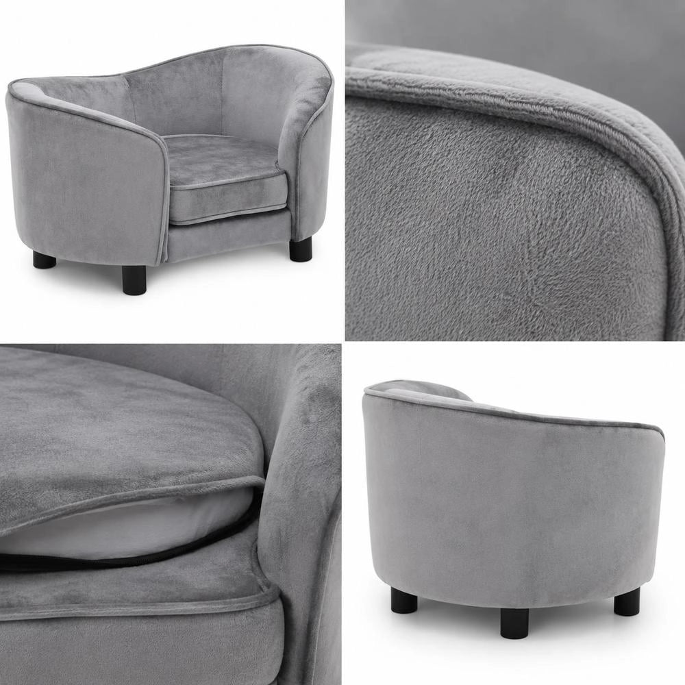 Dog Sofa Grey 69x49x40 Cm Plush