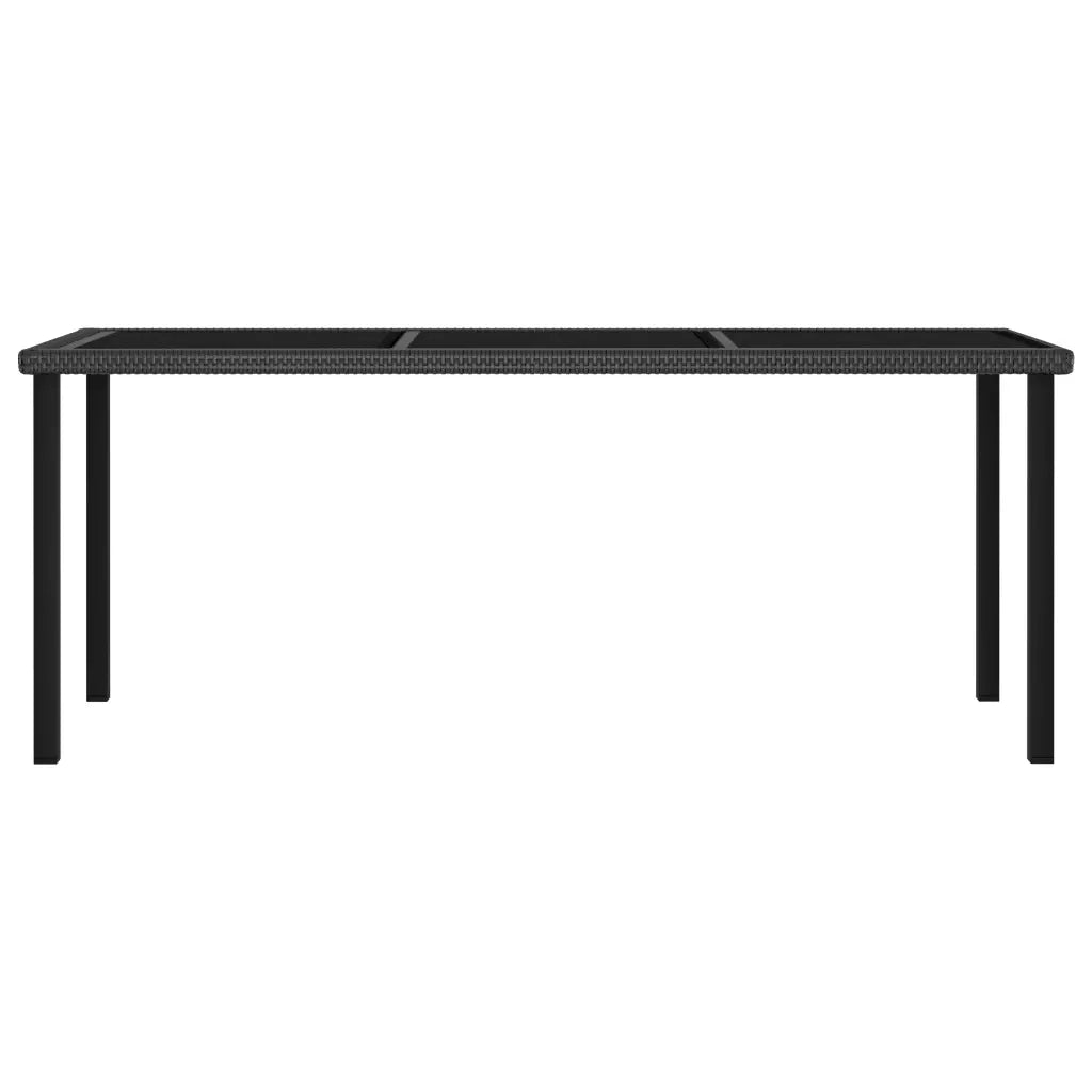 Tavolo da Pranzo da Giardino Nero 180x70x73 cm in Polyrattan cod mxl 34346