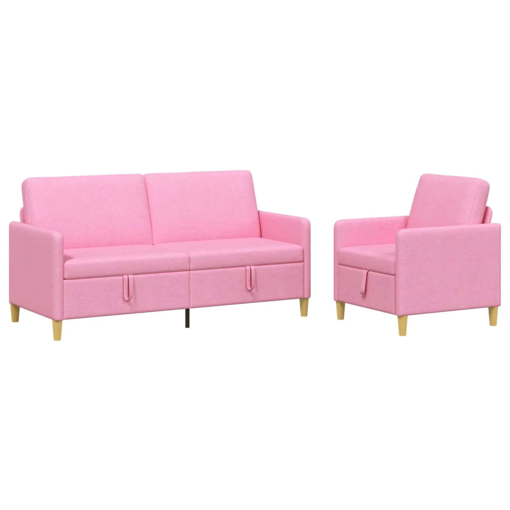 Set di Divani con Storage 2 pcs Rosa Poliestere 3429216