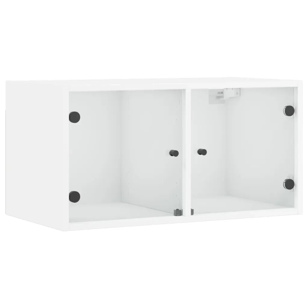 Mobili a Muro con Ante in Vetro 2pz Bianco 68,5x37x35 cm 836498