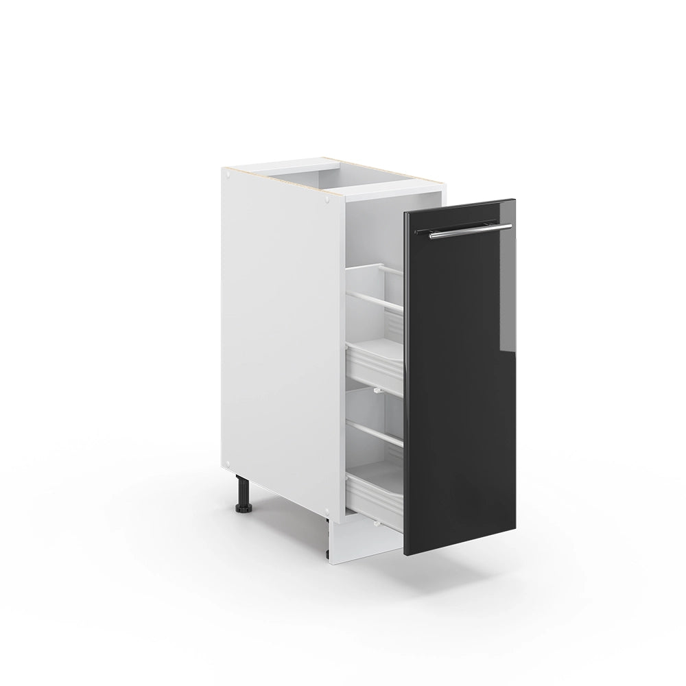 Armadio cucina dispensa alto Fame-Line Antracite lucido/Bianco 30 cm, PL Marmo Vicco