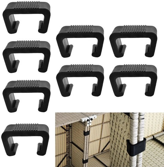 8 pezzi - Viti per mobili - Connettori per bancali esterni - Viti per sedie di rattan - Adatti per bancali da giardino - Facili da installare e da rimuovere - Nero