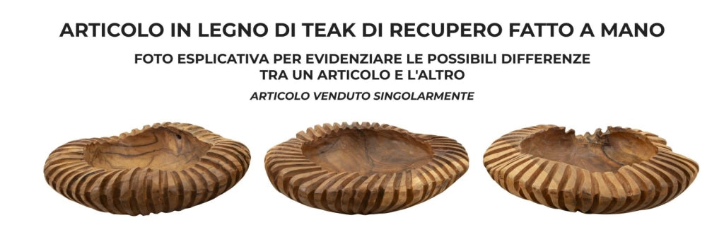 S/TASCHE GERIS IN TEAK RICICLATO CM Ø 35X7 (PEZZI UNICI - NON RIP. IN SERIE)